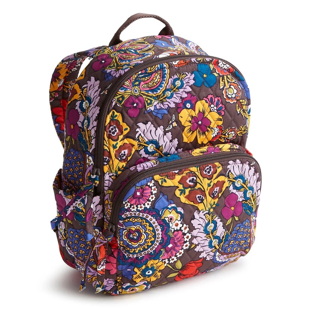 New Vera Bradley Small Bancroft Backpack Colorful Bouquet Premium Cotton NWT
